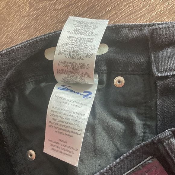 Womens Seven7 Cropped Mid Rise Skinny Jeans size 6 Black with  western style - Picture 6 of 14